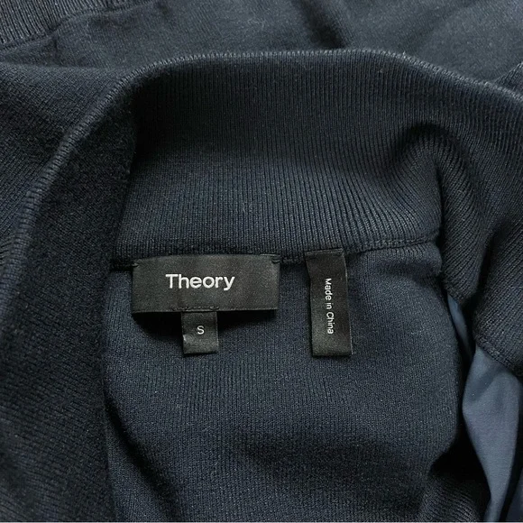 Theory Tech Zip Cardigan Sweater Two Way Full Zip Navy Men’s Size Small